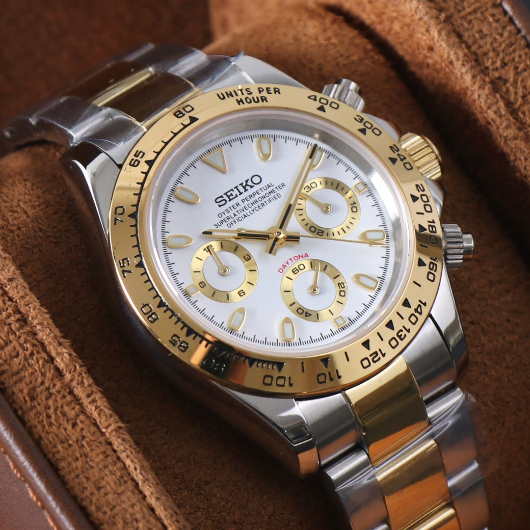 Gold Panda Chronograph VK63 – Two-Tone Steel Premium