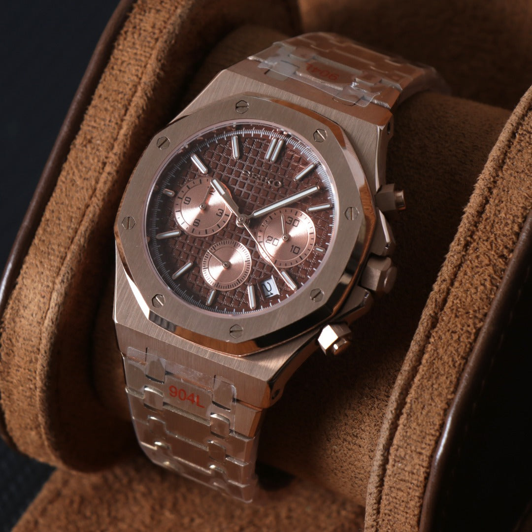 Octagonal Chrono Negro Rose – Sport Racing VK63