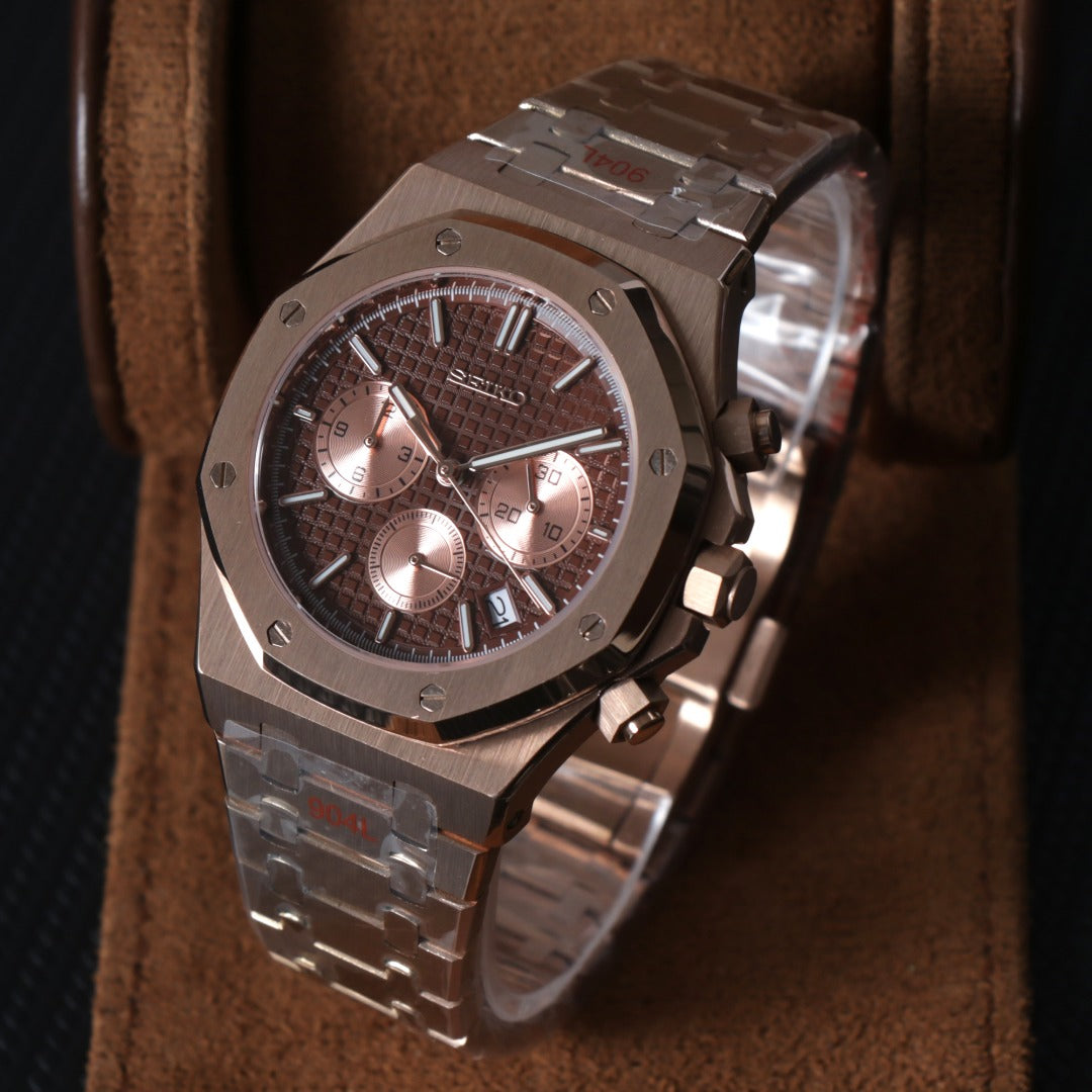 Octagonal Chrono Negro Rose – Sport Racing VK63