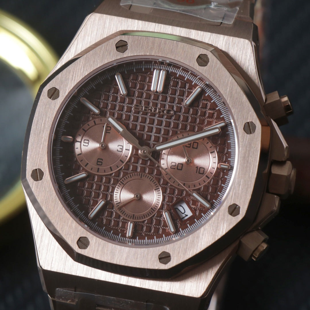 Octagonal Chrono Negro Rose – Sport Racing VK63