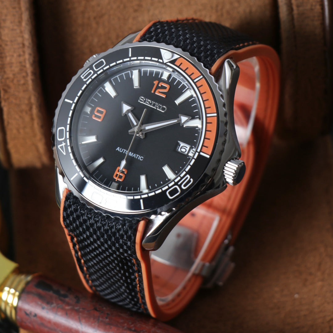 Ocean Diver Automático Black & Orange – NH35
