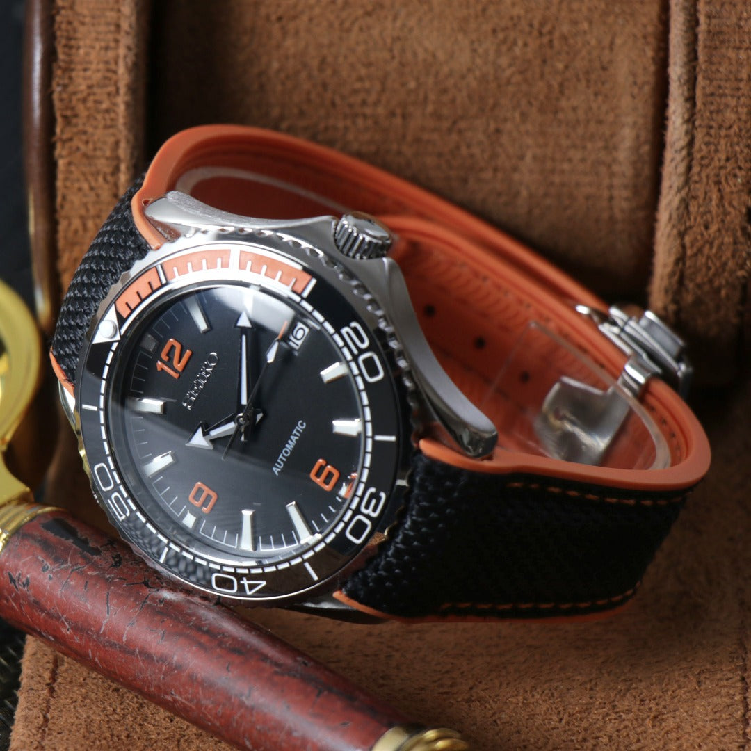 Ocean Diver Automático Black & Orange – NH35