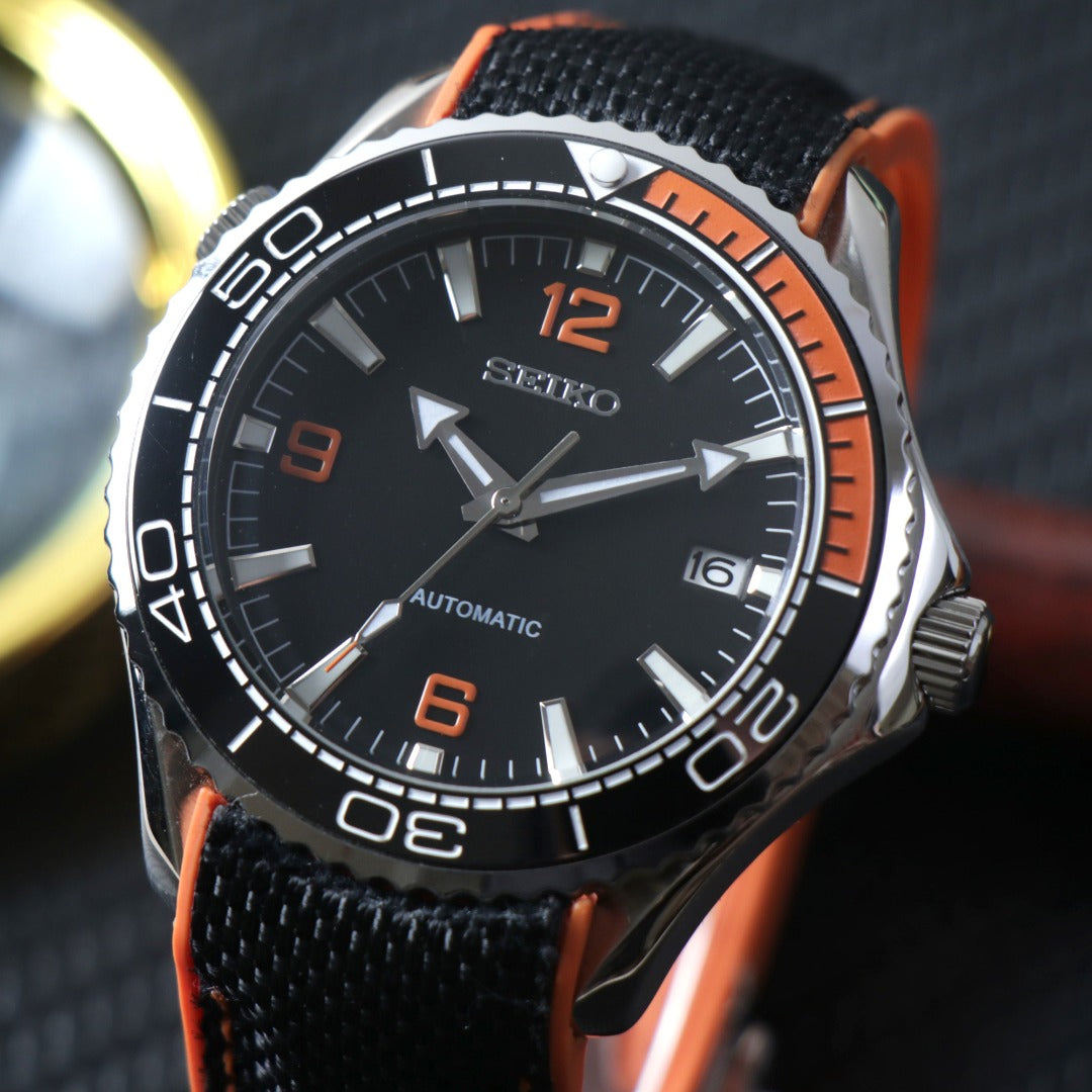 Ocean Diver Automático Black & Orange – NH35