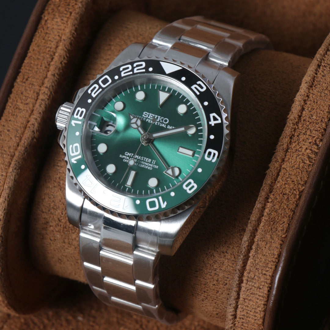 Pepsi GMT Automático – Black Red Blue Steel NH34