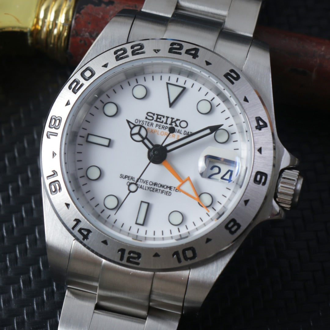 Reloj GMT Explorer Automático White Dial – NH34