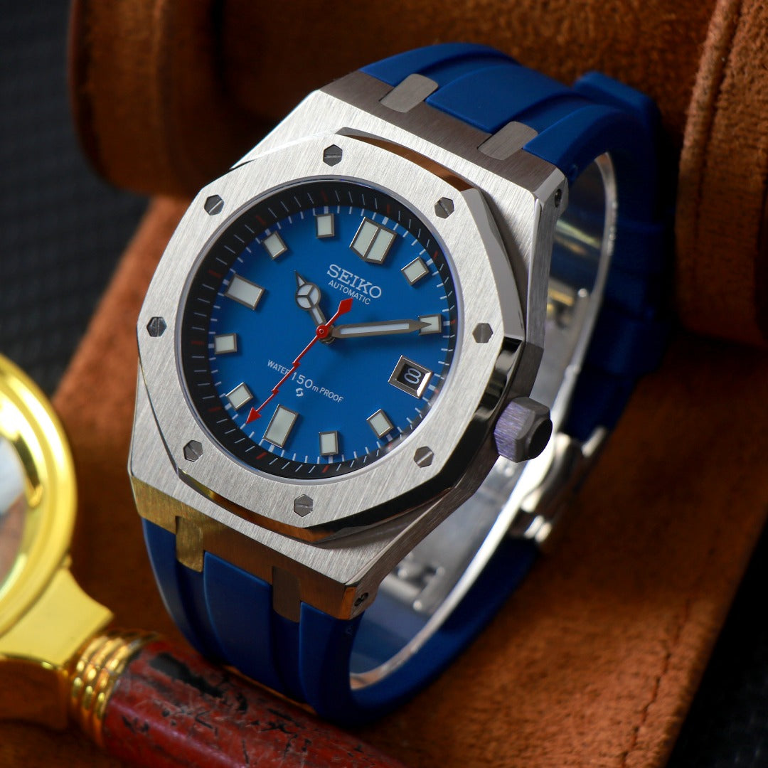 Octagonal Blue Automatic – Deportivo de acero NH35