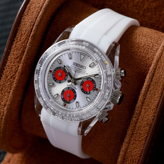 Chrono White Racing Skeleton – Cronógrafo VK63 40 mm