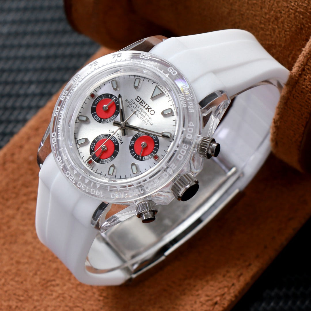 Chrono White Racing Skeleton – Cronógrafo VK63 40 mm
