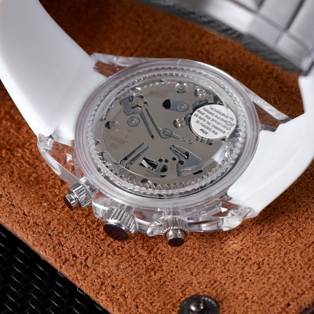 Chrono White Racing Skeleton – Cronógrafo VK63 40 mm