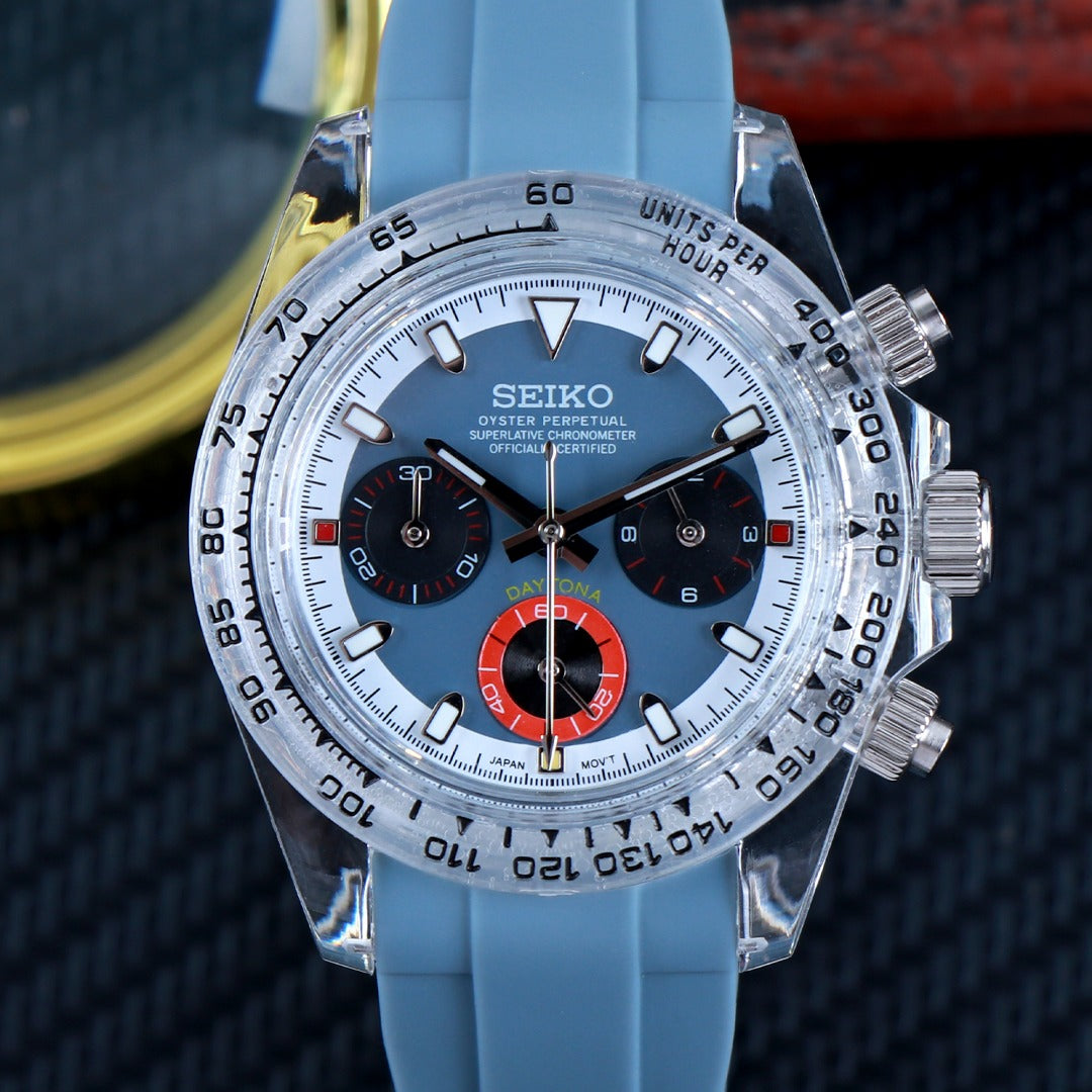 Chrono Ice Blue Racing Skeleton – Cronógrafo VK63 40 mm