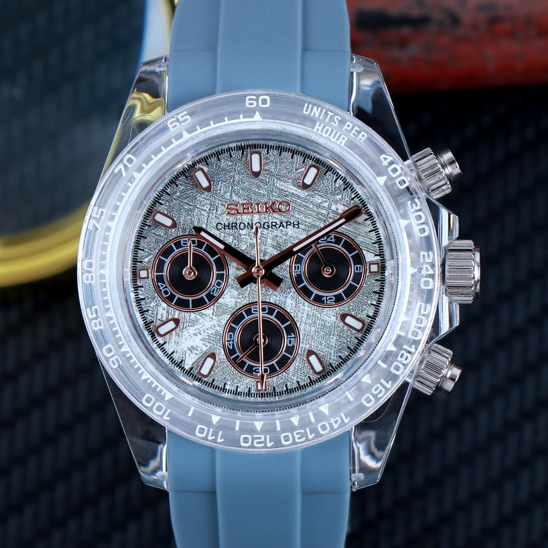 Chrono Ice Grey Skeleton – Cronógrafo VK63 40 mm