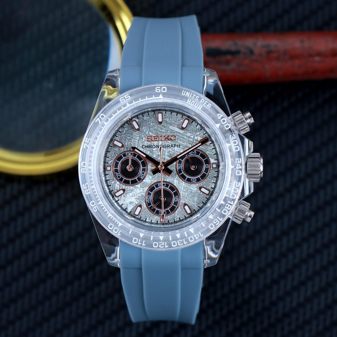 Chrono Ice Grey Skeleton – Cronógrafo VK63 40 mm