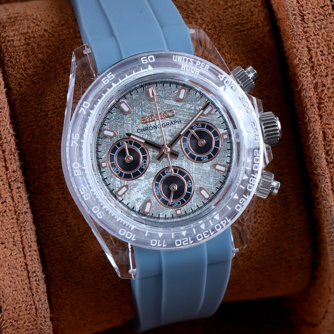 Chrono Ice Grey Skeleton – Cronógrafo VK63 40 mm