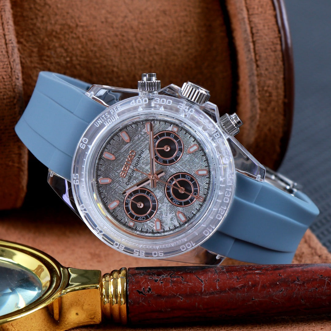 Chrono Ice Grey Skeleton – Cronógrafo VK63 40 mm