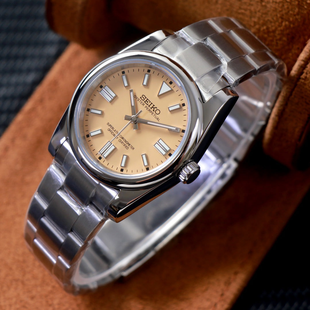 Classic Champagne Dial – Reloj Automático NH35 Elegante