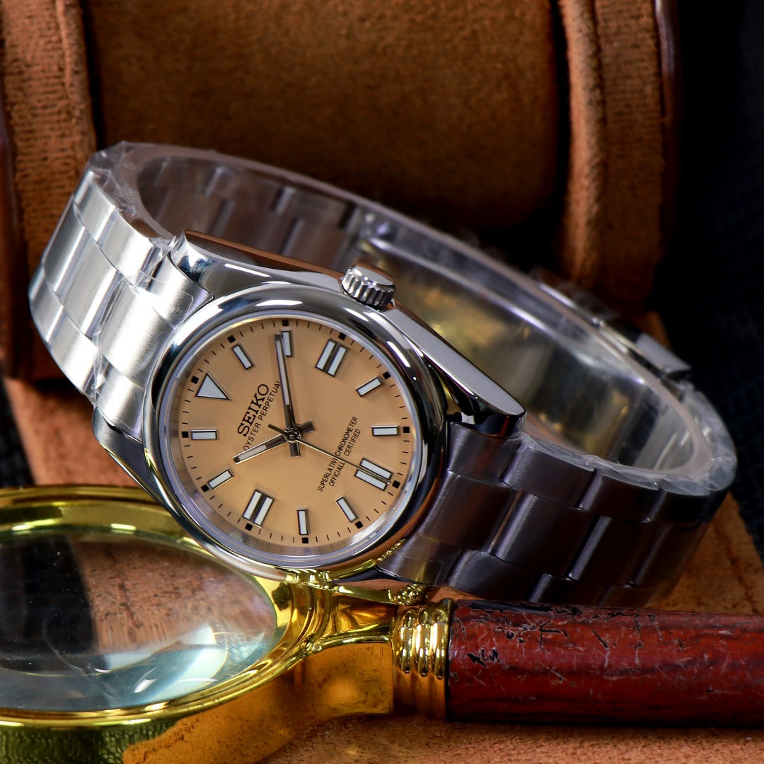 Classic Champagne Dial – Reloj Automático NH35 Elegante