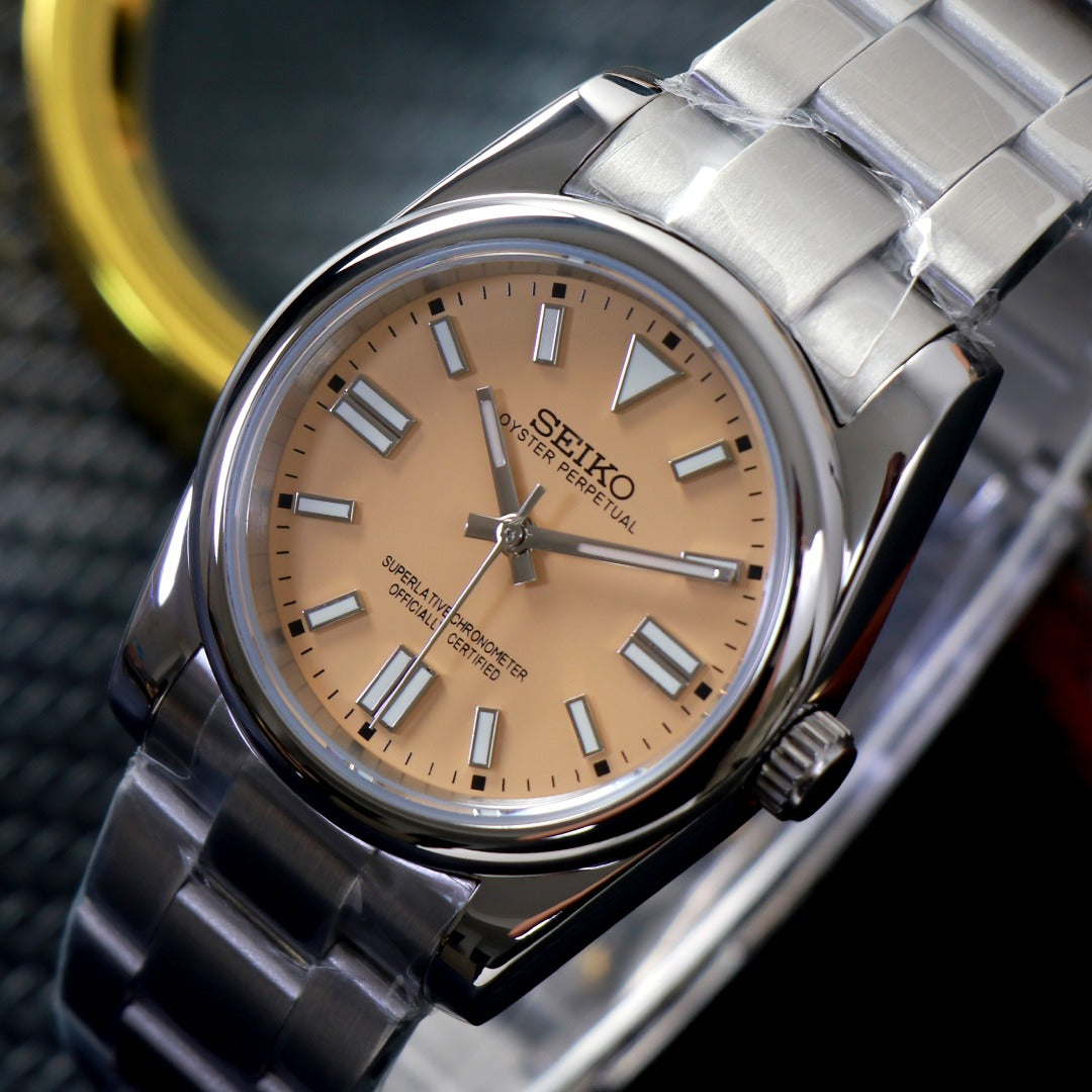 Classic Champagne Dial – Reloj Automático NH35 Elegante