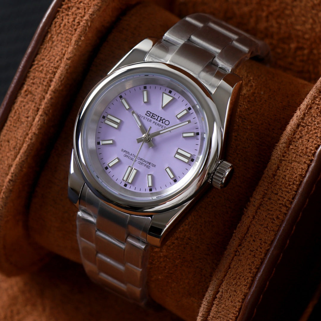 Classic Lavender Dial – Reloj Automático Elegante