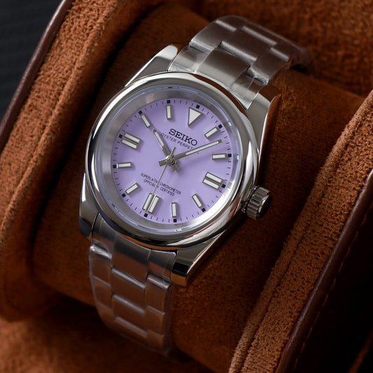 Classic Lavender Dial – Reloj Automático Elegante