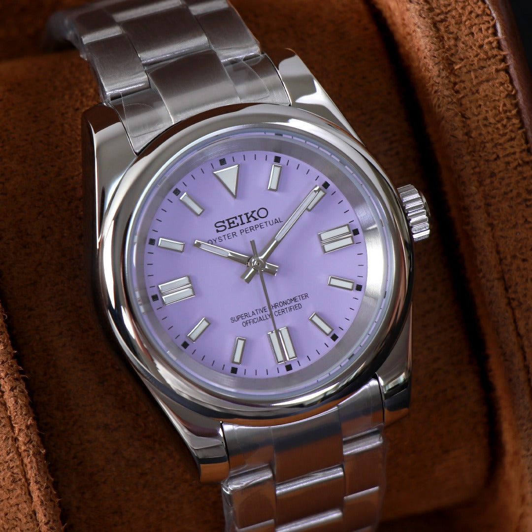 Classic Lavender Dial – Reloj Automático Elegante