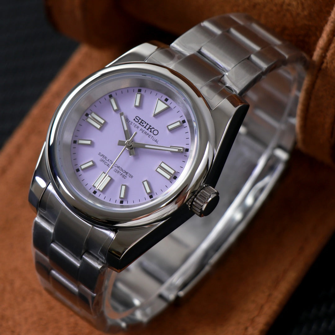 Classic Lavender Dial – Reloj Automático Elegante