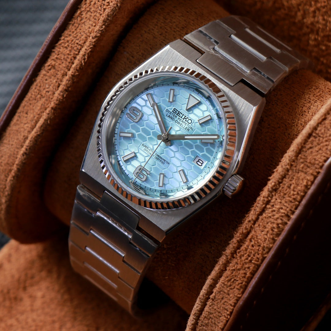 Classic Honeycomb Azul Ice – Reloj Automático Integrado