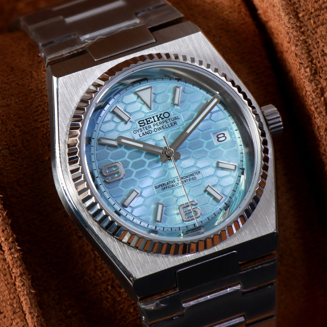 Classic Honeycomb Azul Ice – Reloj Automático Integrado