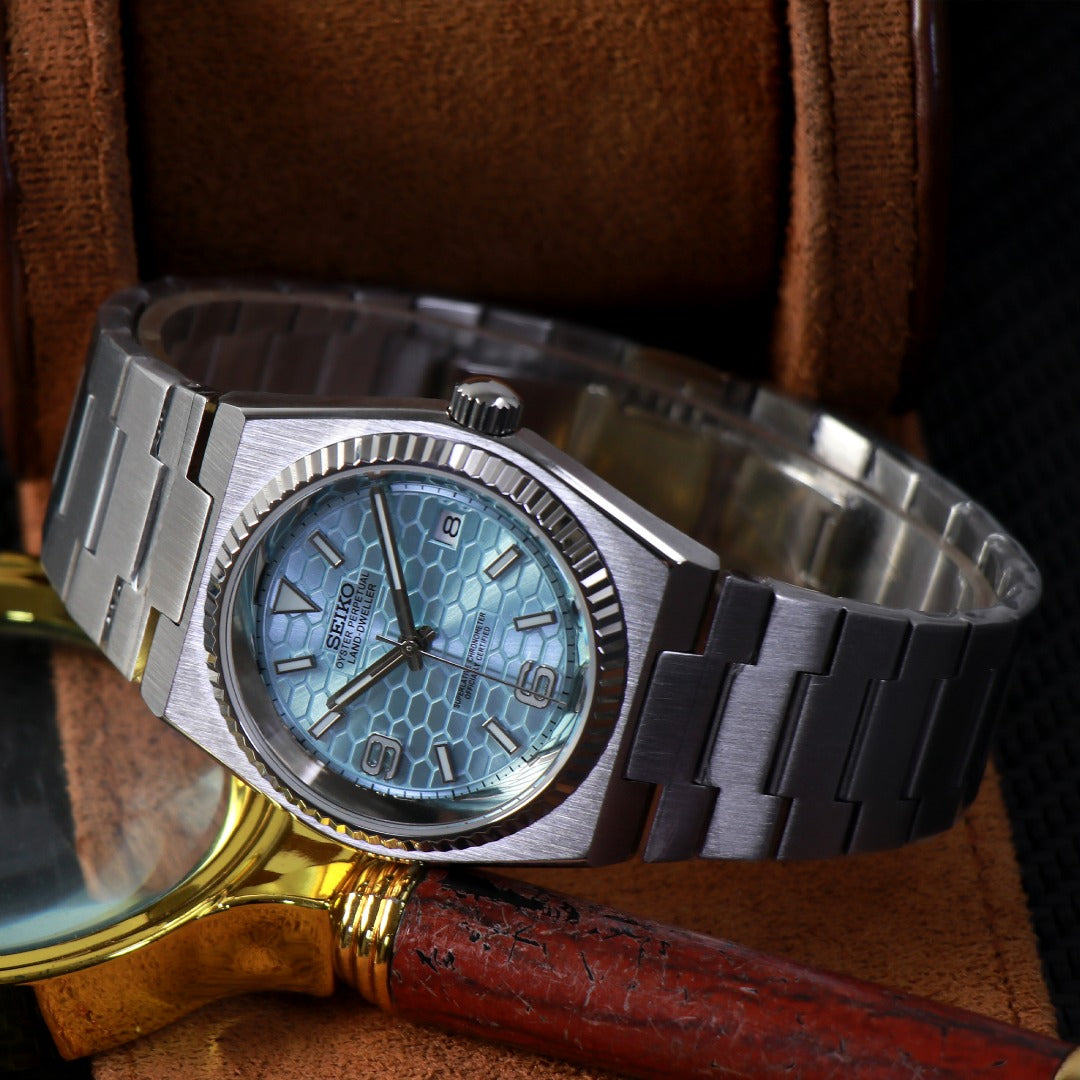 Classic Honeycomb Azul Ice – Reloj Automático Integrado