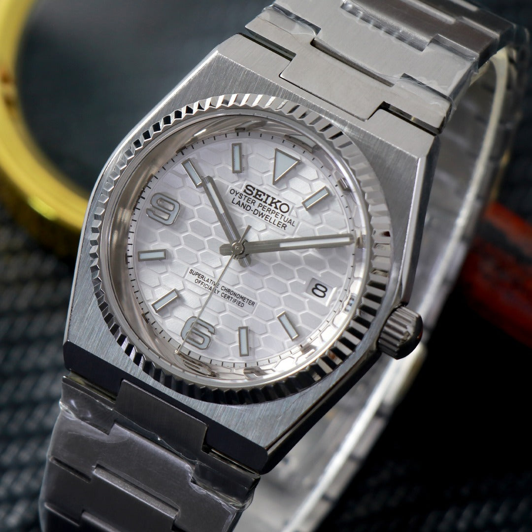 Classic Honeycomb Blanco – Reloj Automático