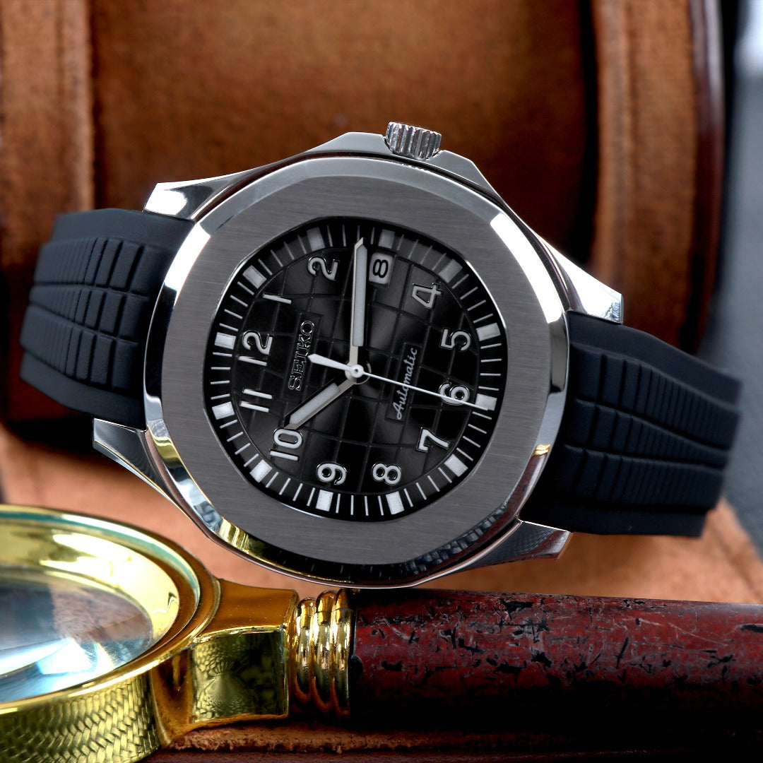 Sport Nautic Negro – Reloj Automático con Correa de Caucho 41 mm