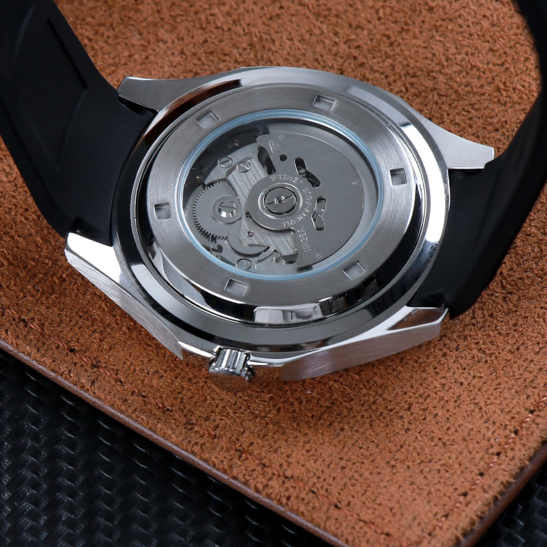 Sport Nautic Negro – Reloj Automático con Correa de Caucho 41 mm