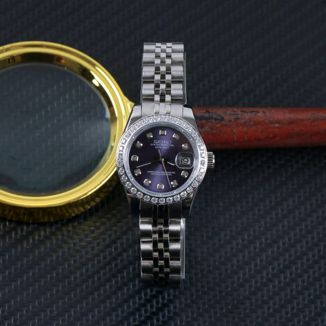 Classic Purple Ice – Reloj Automático de Lujo con Fecha