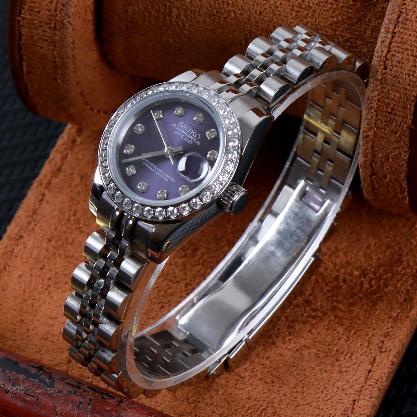 Classic Purple Ice – Reloj Automático de Lujo con Fecha