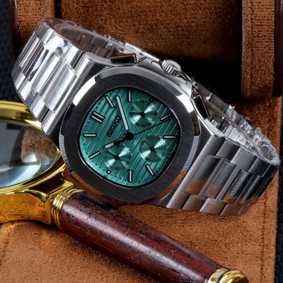 Cronógrafo Verde Nautic Icon – Brazalete Integrado 41 mm
