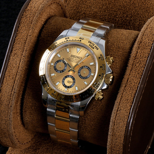 Seiko Mod Daytona Champagne Gold – Cronógrafo Automático