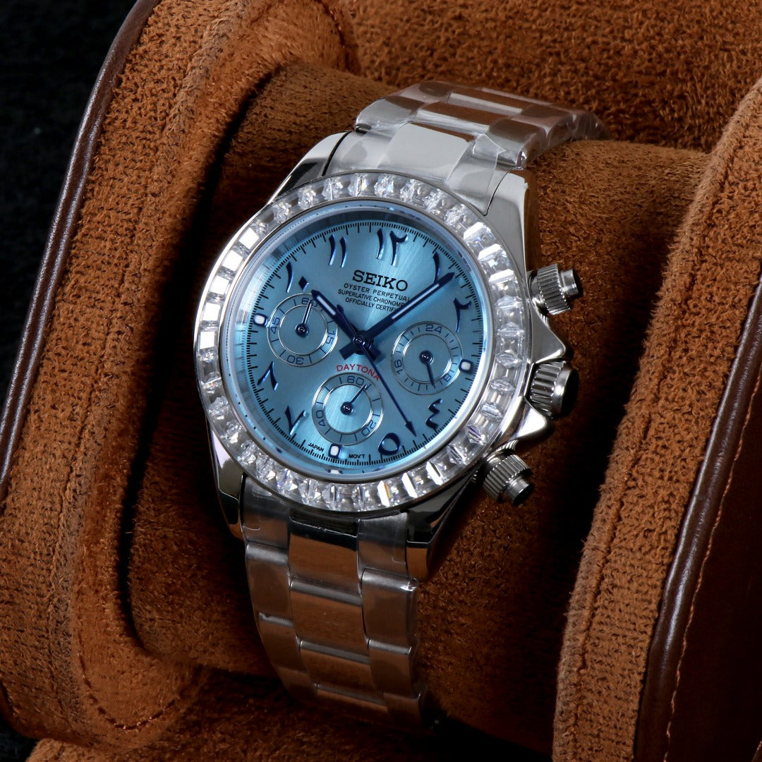 Seiko Mod Daytona Ice Blue – Cronógrafo Automático