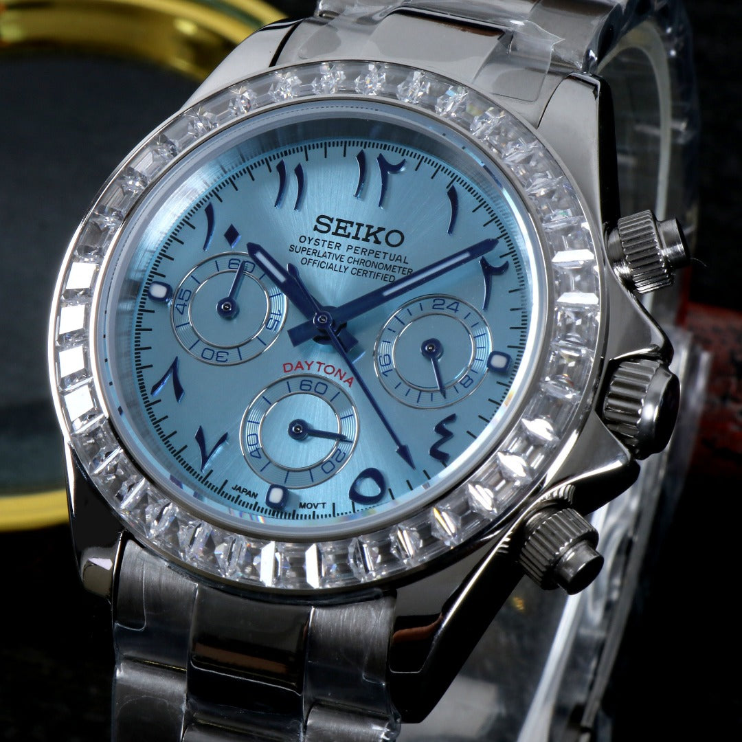 Seiko Mod Daytona Ice Blue – Cronógrafo Automático