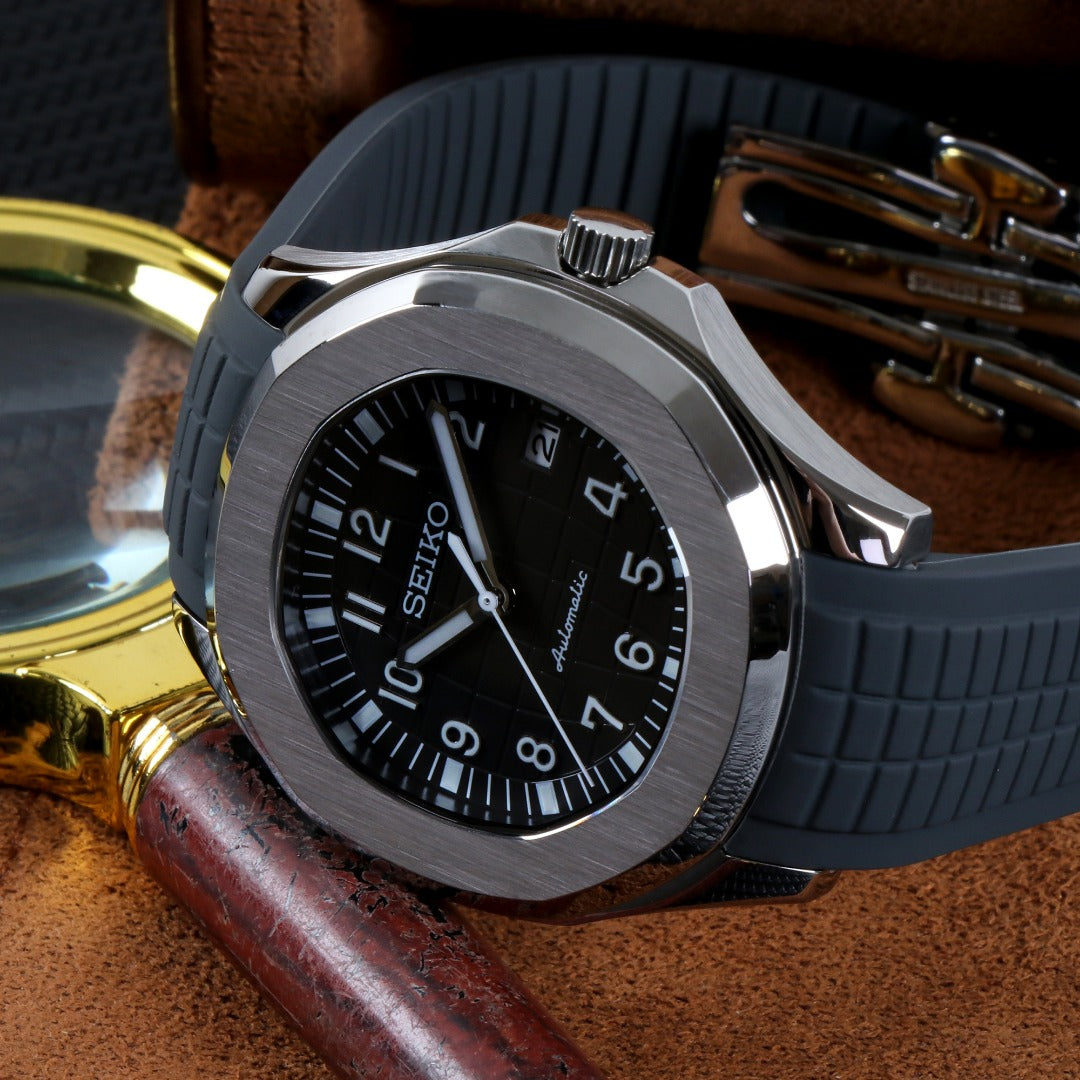 Seiko Mod Aquanaut Negro Automático – Cristal de Zafiro