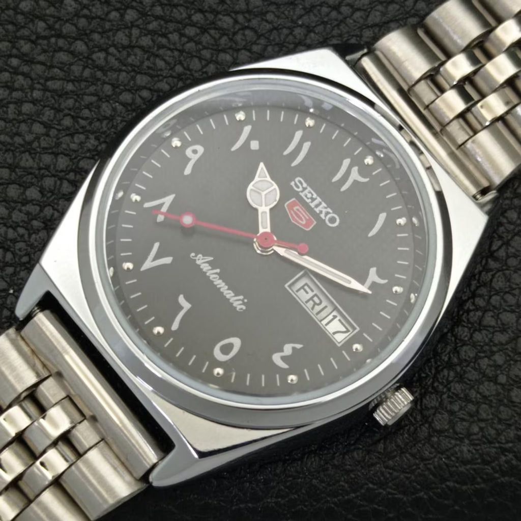 Vintage Seiko 5 Automático 6309A – Restaurado – Esfera Negra (⭐4,8)