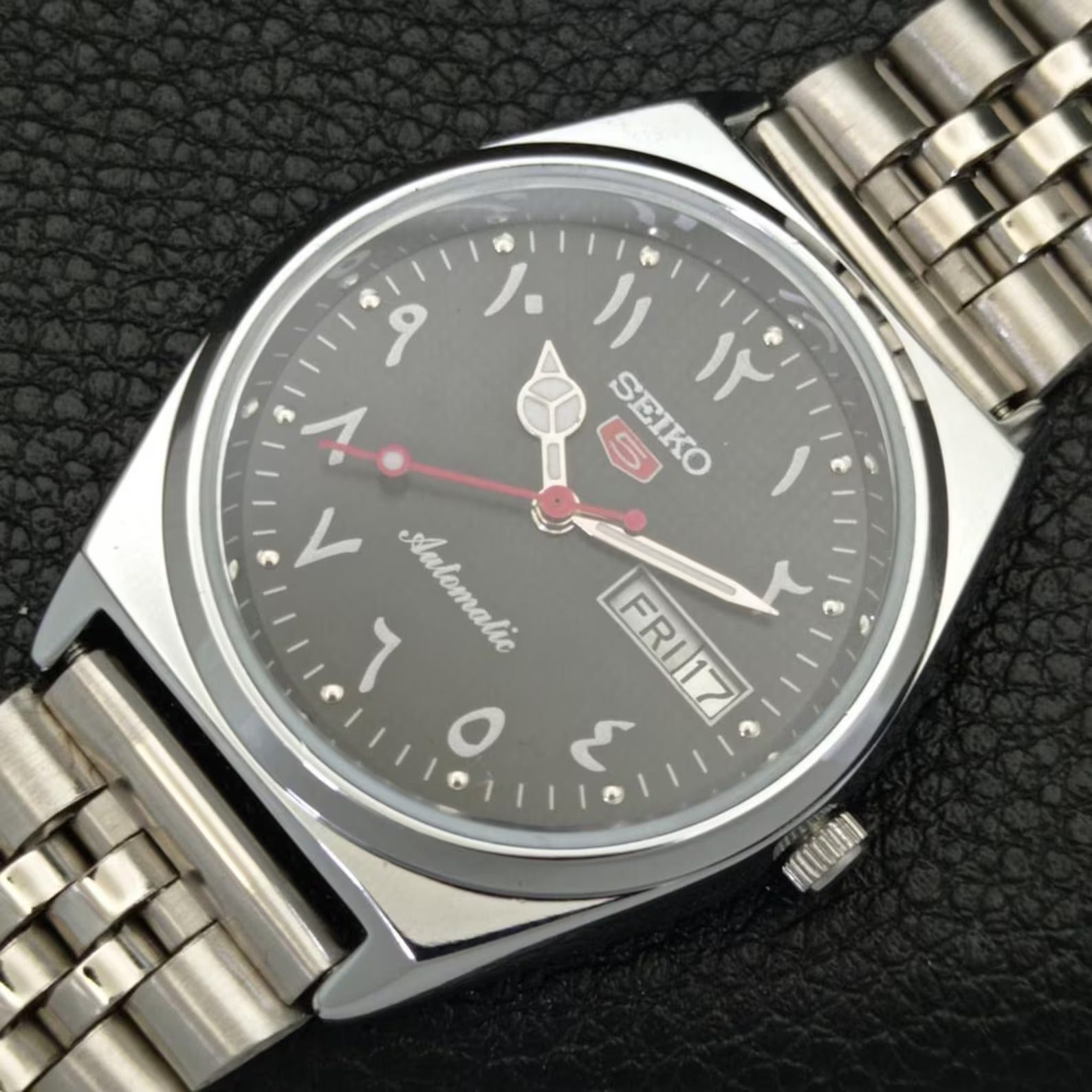 Vintage Seiko 5 Automático 6309A – Restaurado – Esfera Negra (⭐4,8)