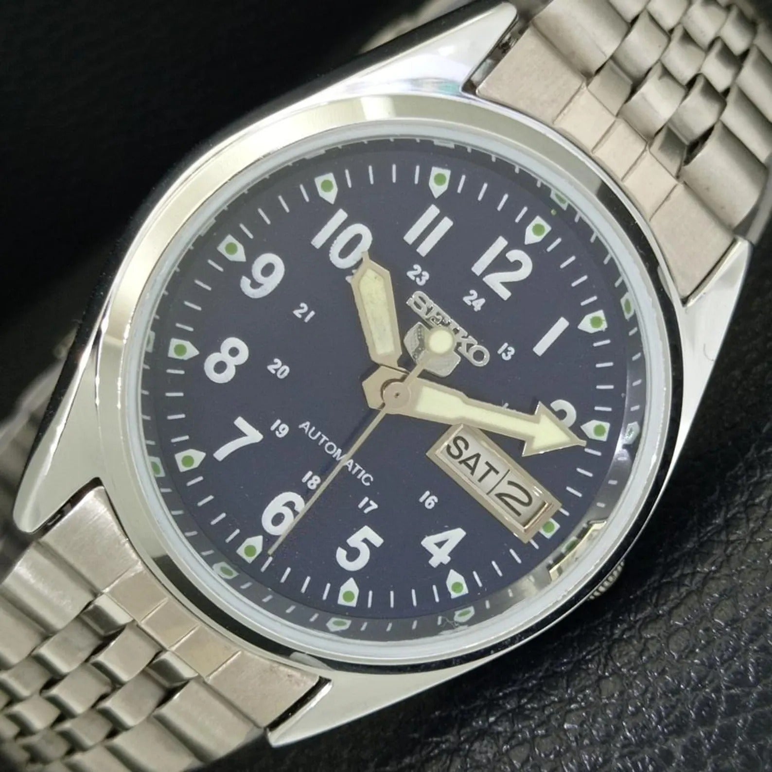 RELOJ VINTAGE SEIKO 5 AUTOMATIC 6309A ESFERA AZUL (⭐4.8)