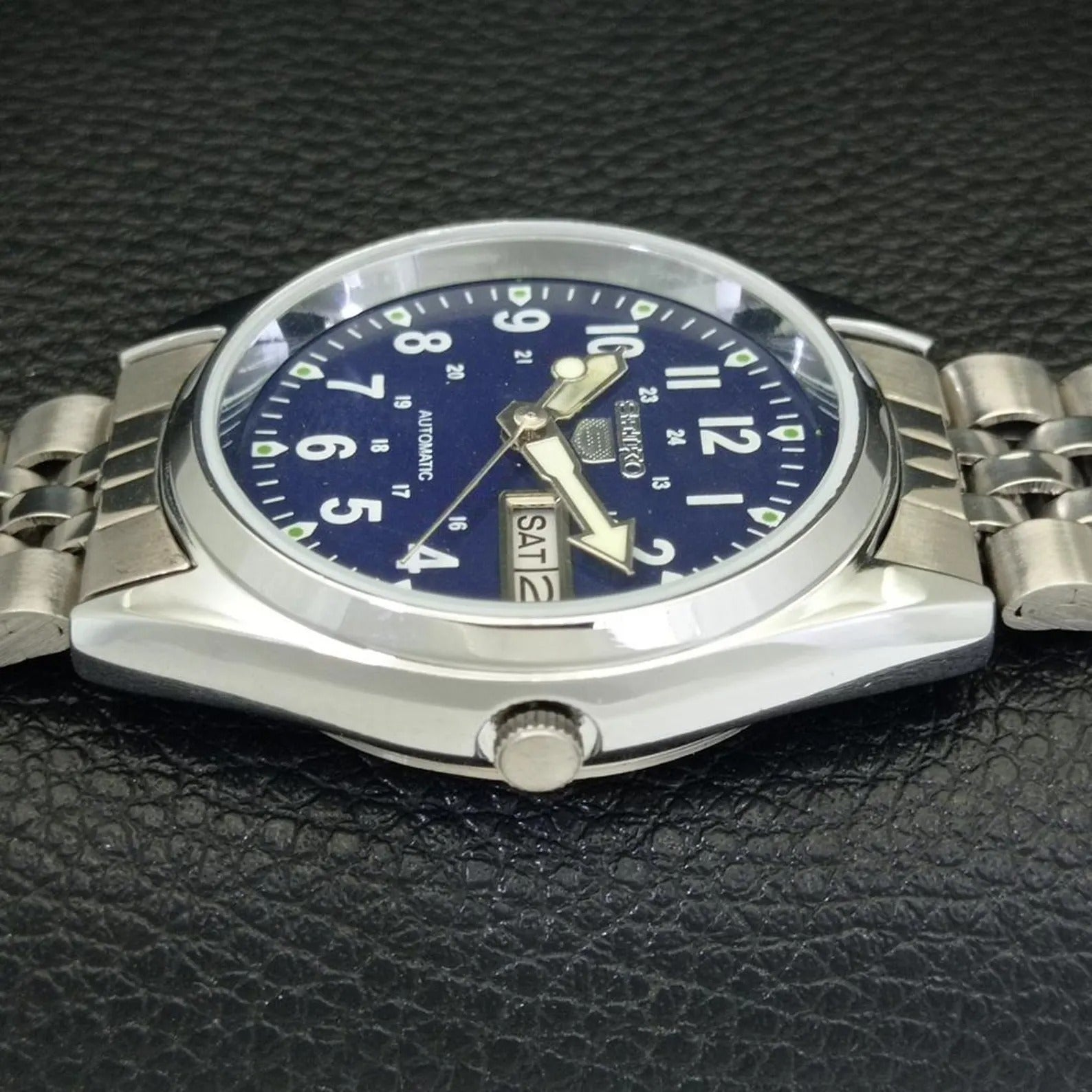 RELOJ VINTAGE SEIKO 5 AUTOMATIC 6309A ESFERA AZUL (⭐4.8)