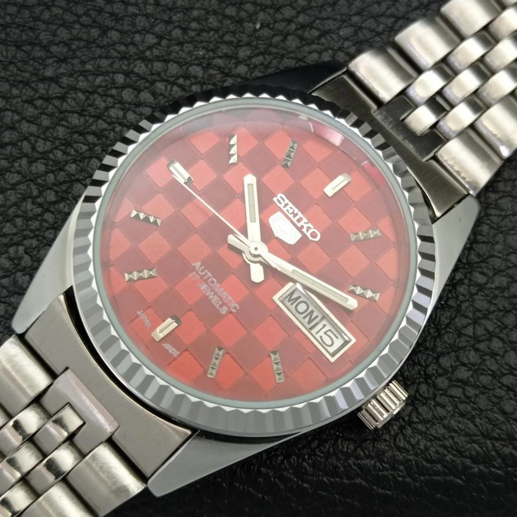 Reloj Vintage Seiko 5 Automático 6309A – Esfera Roja (⭐4,9)