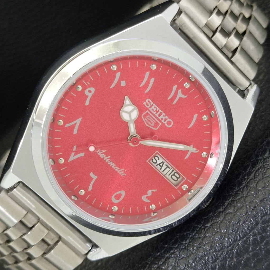 Reloj Vintage Seiko 5 Automático 6309A – Esfera Roja (⭐4,9)