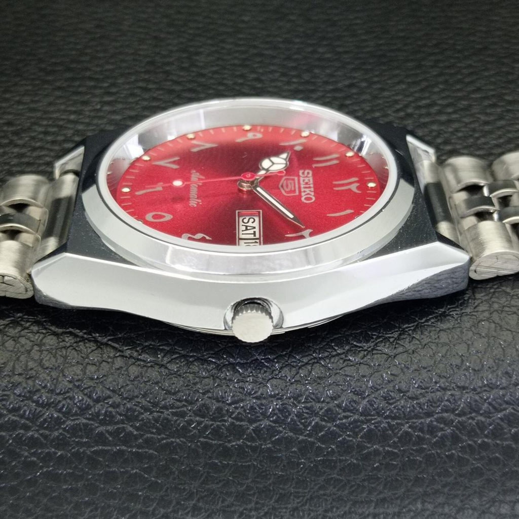 Reloj Vintage Seiko 5 Automático 6309A – Esfera Roja (⭐4,9)