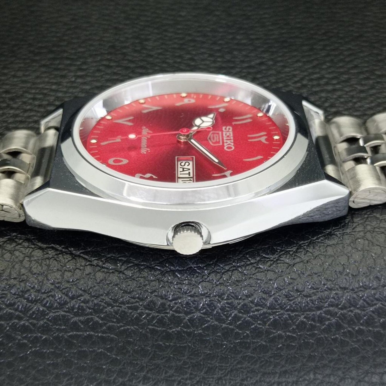 Reloj Vintage Seiko 5 Automático 6309A – Esfera Roja (⭐4,9)