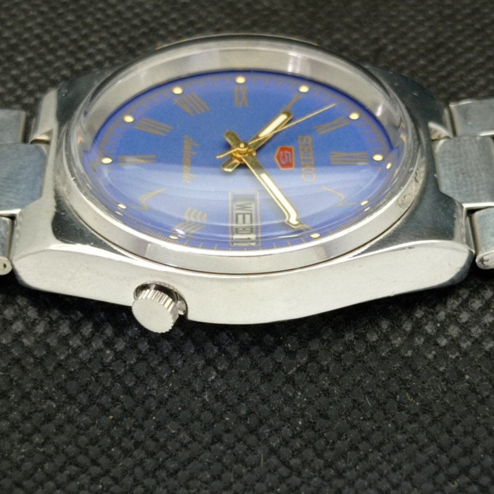 Reloj Vintage Seiko 5 Automático 7009A – Esfera Azul (⭐4,9)
