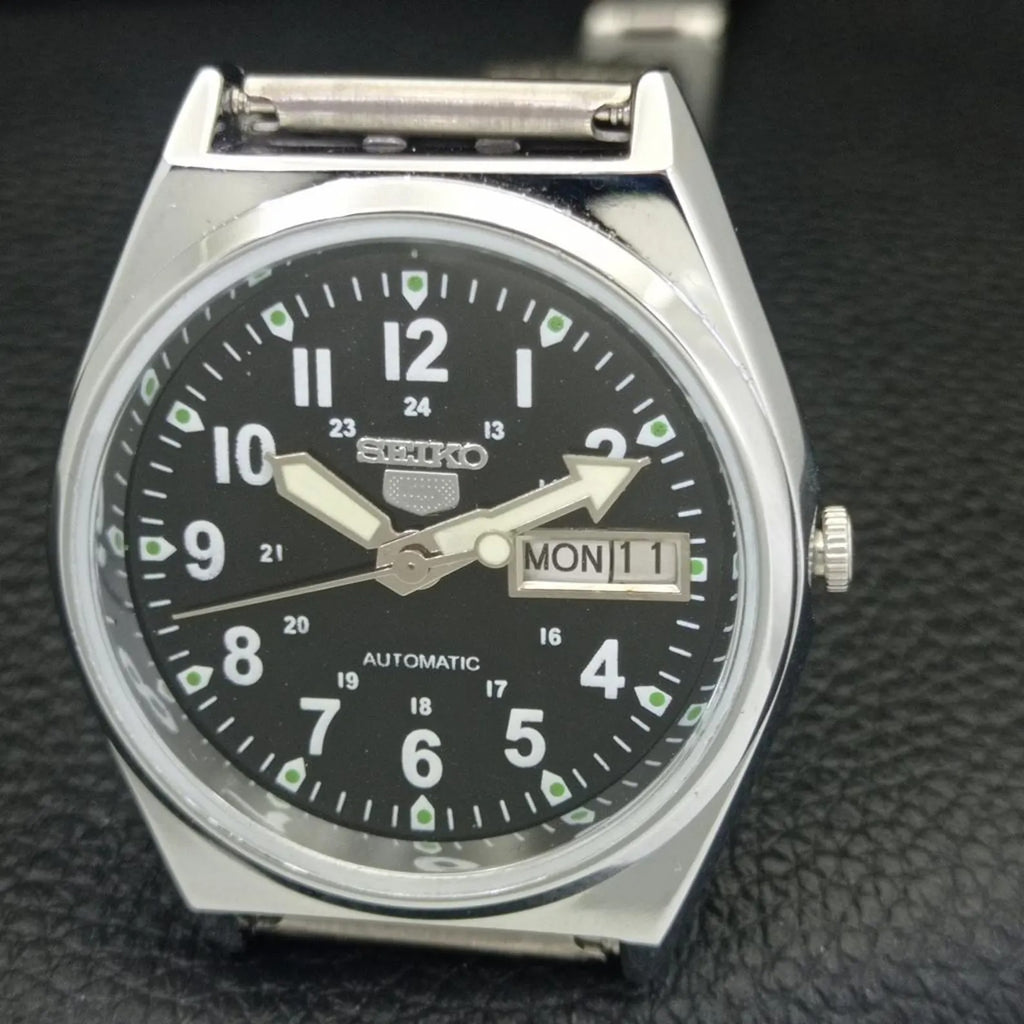 Reloj Vintage Seiko 5 Automático 6309A – Esfera Negra (⭐4,9)