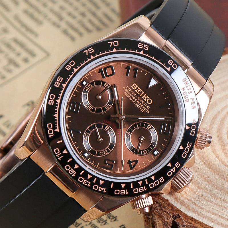 Racing Chrono Quartz – Chocolate Dial Rose Gold Steel VK63