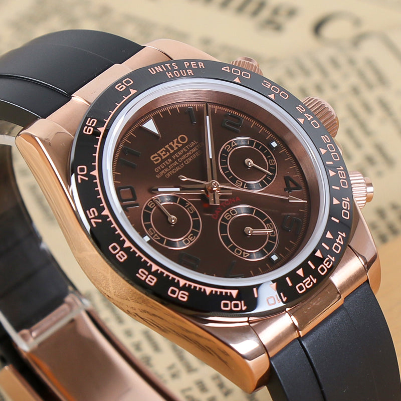 Racing Chrono Quartz – Chocolate Dial Rose Gold Steel VK63